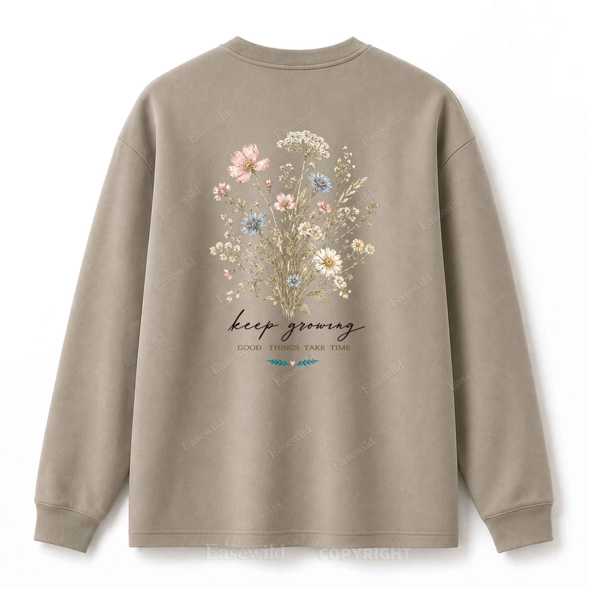 Langarmshirt mit „Keep Growing Wildflower Graphic“-Aufdruck