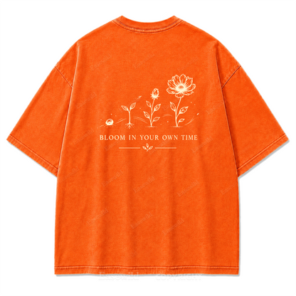 Bloom In Your Own Time Washed Print Tee