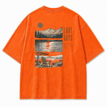 Lake Days Card Washed Graphic Tee