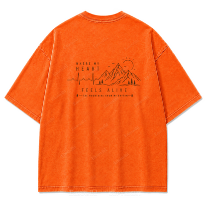 Where My Heart Feels Alive Mountain Washed Print Tee