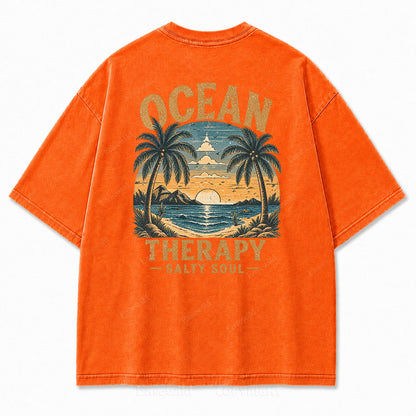 Ocean Therapy Salty Soul Washed Graphic Tee