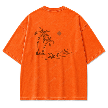 Das Meer heilt T-Shirt mit verwaschenem Aufdruck
