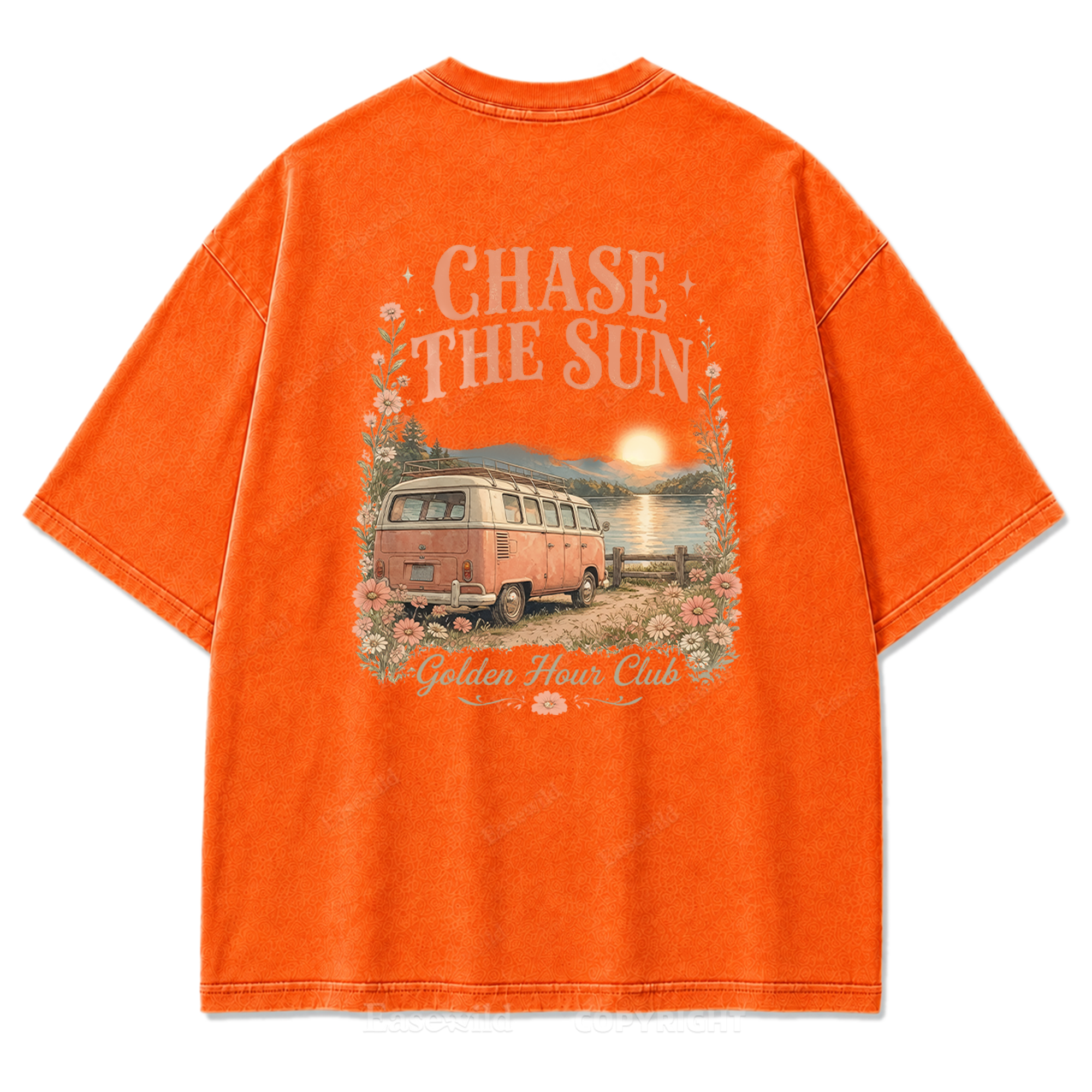 Golden Hour Lakeside Van Washed Print Tee