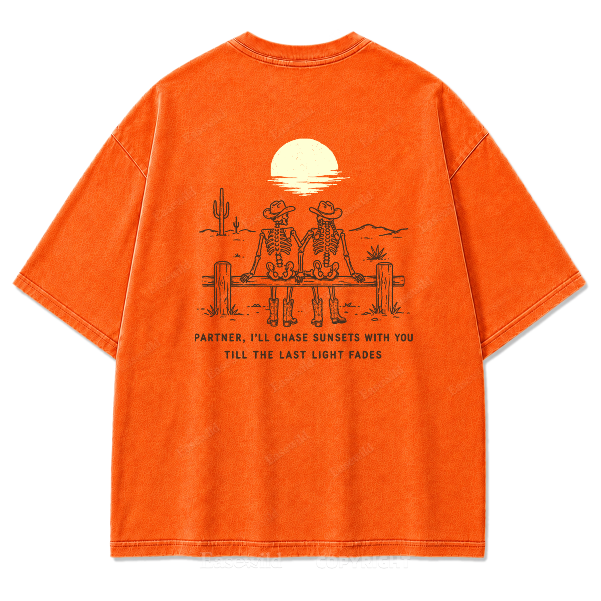 Cowboy-Skelett Used-Look T-Shirt