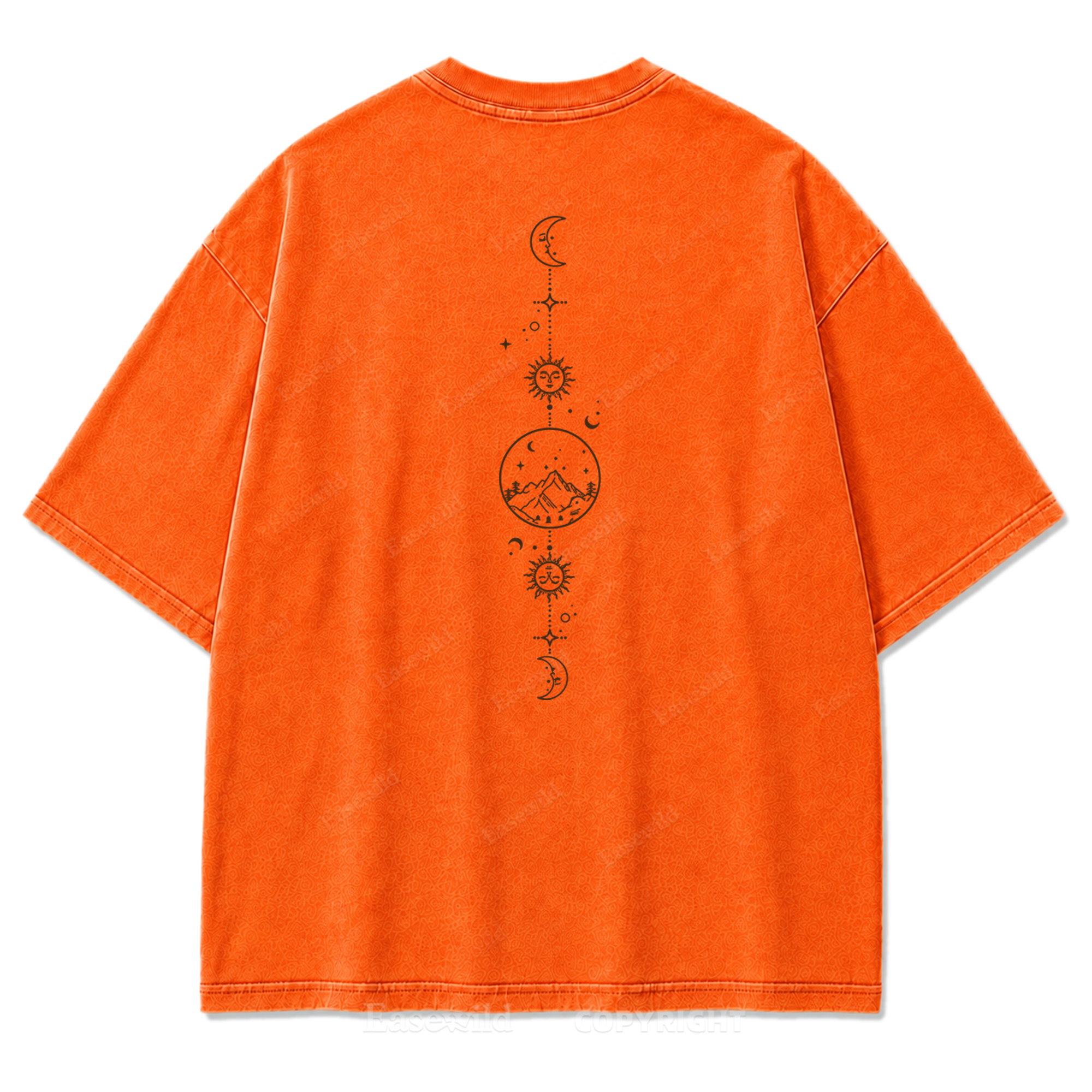 Celestial Balance Mountain Moon Washed Print Tee