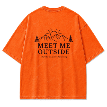 Meet Me Outside Sunrise Washed Print Tee