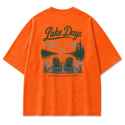 T-Shirt mit gewaschenem Aufdruck: Wo Seetage zu Erinnerungen werden