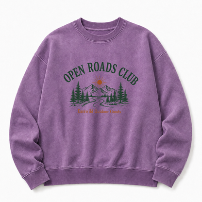 Open Roads Club Washed Grafik-Sweatshirt