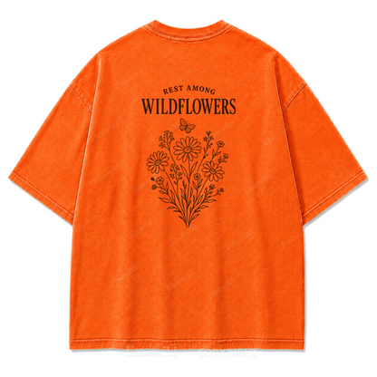 T-Shirt mit Wildblumen-Grafikdruck „Rest Among Wildflowers“