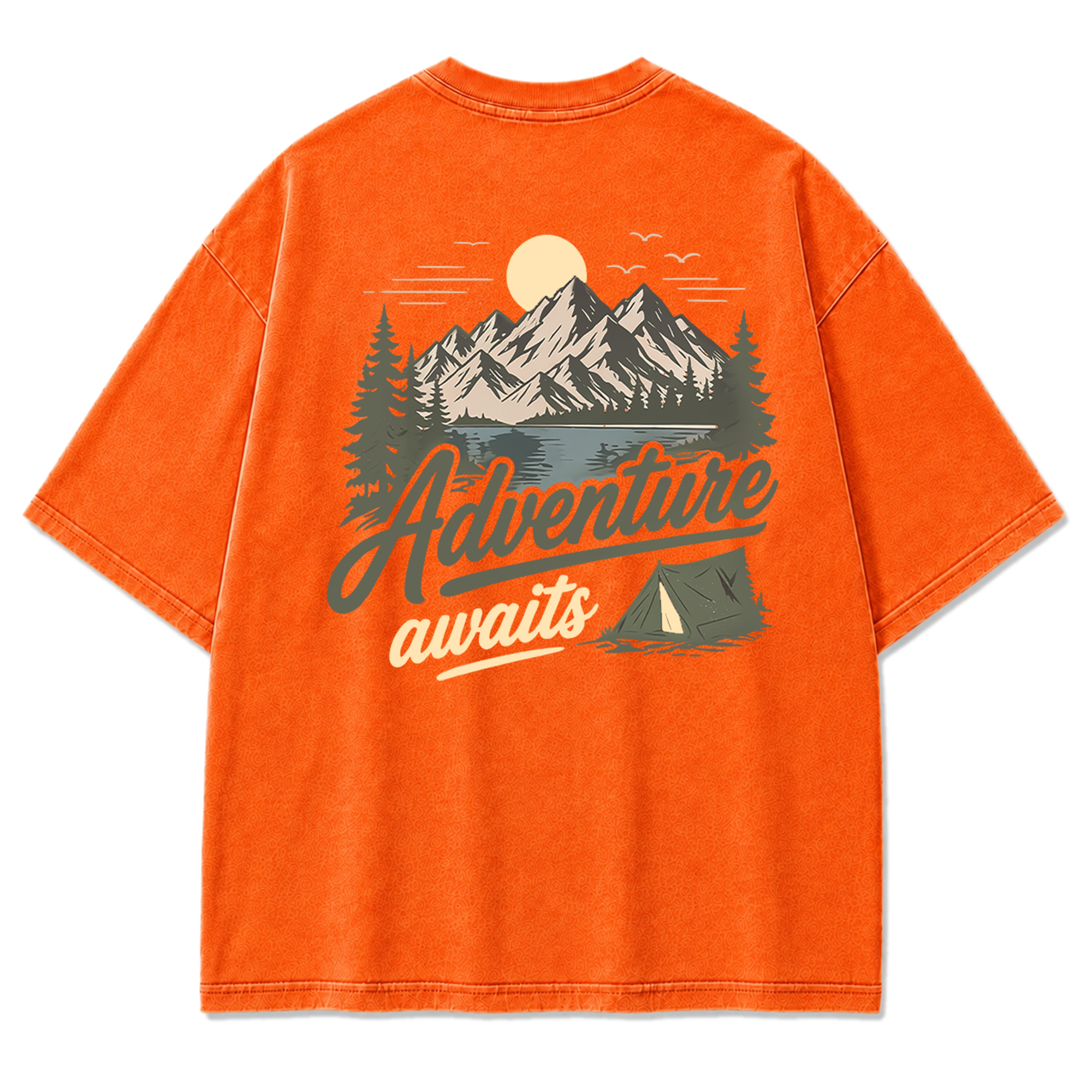 Adventure Awaits Mountain Camp Washed Print Tee