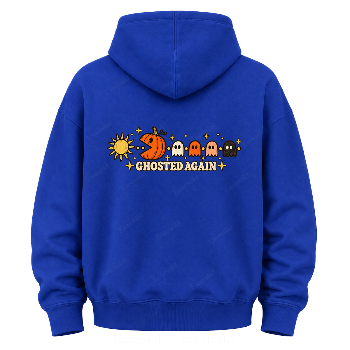 Ghosted Again Pumpkin Pac-Man Halloween Graphic Hoodie