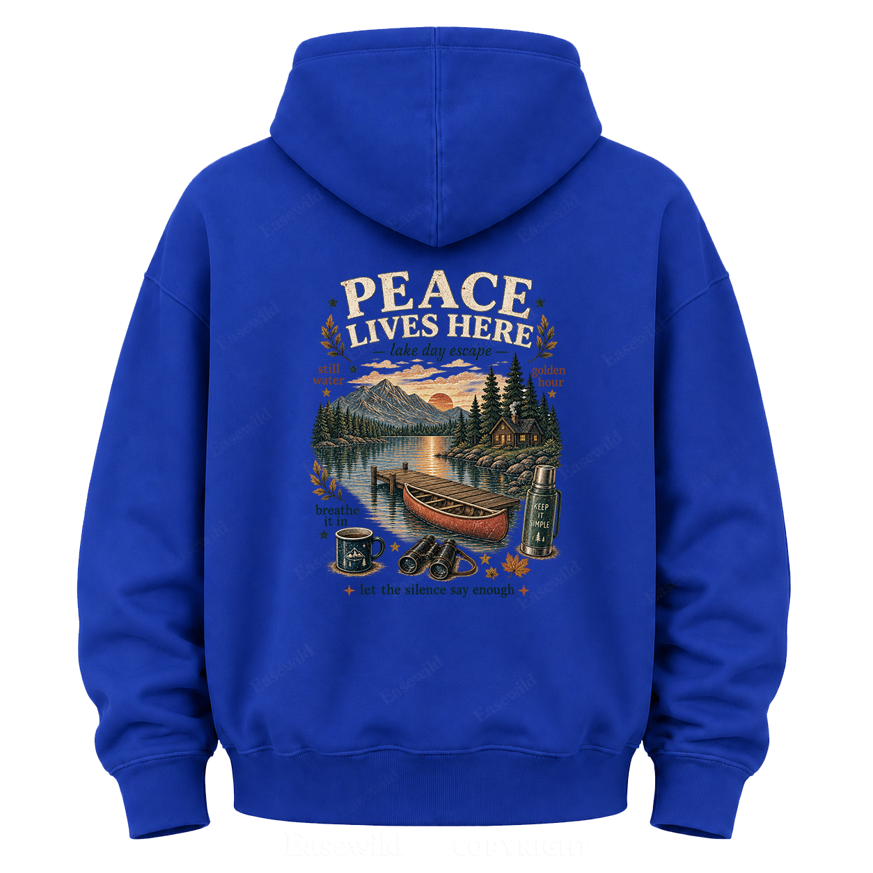 Peace Lives Here Lake Escape Graphic Hoodie