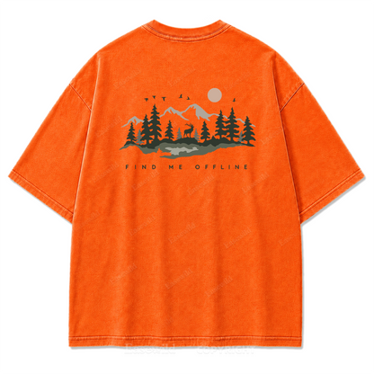 Find Me Offline T-Shirt mit Waschung