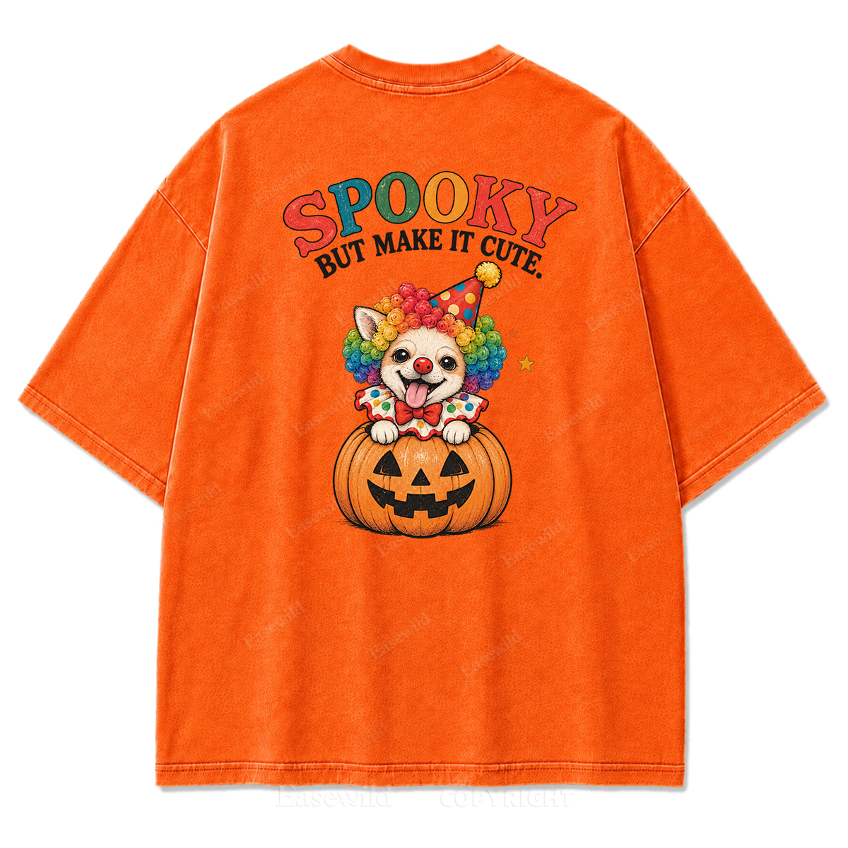 Spooky But Make It Cute Chihuahua Clown Washed Graphic T-Shirt