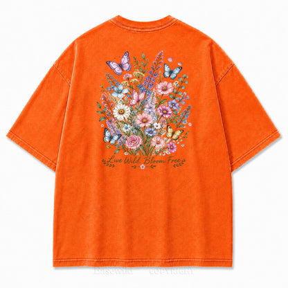 Live Wild Bloom Free Floral Art Print Tee