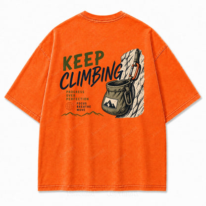 Keep Climbing Rock Climbing Washed Graphic Tee