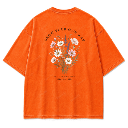Grow Your Own Way Wildflower Washed Print Tee