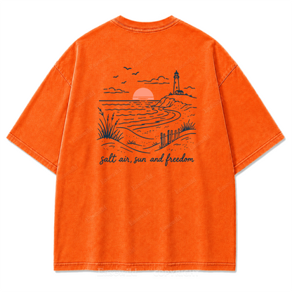 Salt Air Sun and Freedom Washed Print Tee