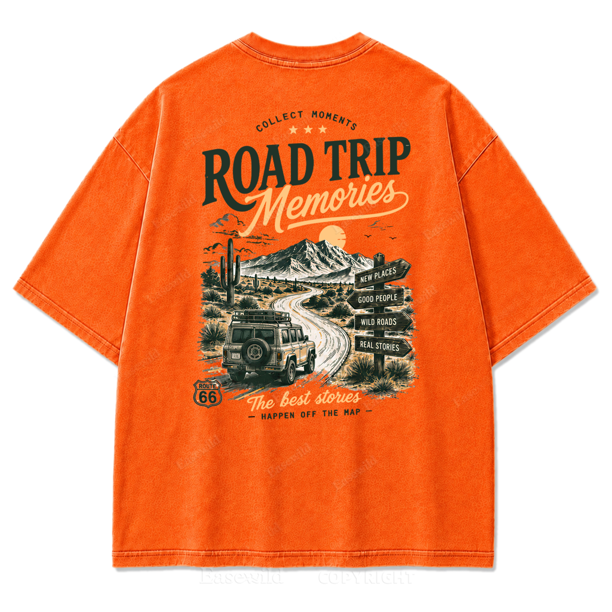 Desert Route Road Trip Washed Print Tee