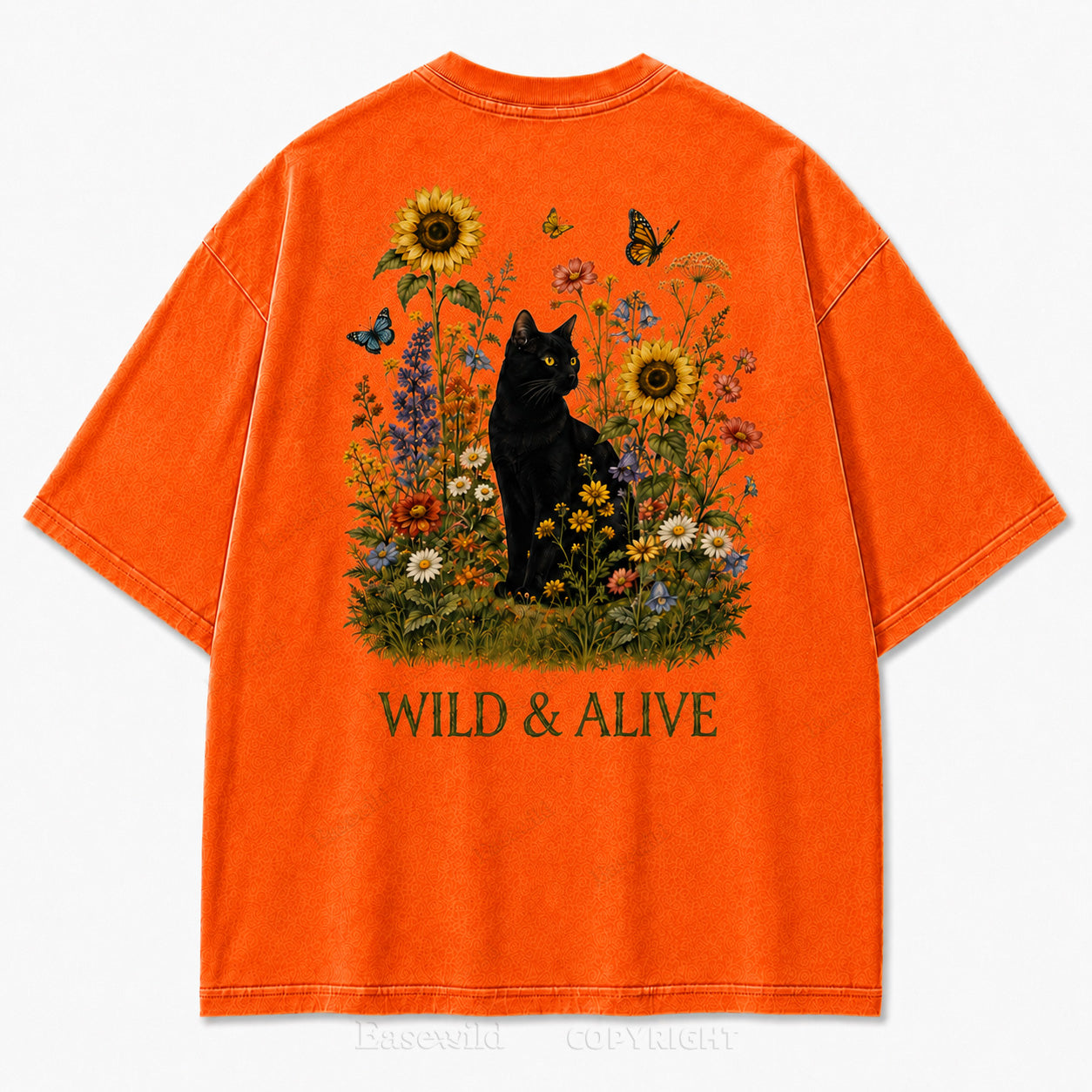 Wild Garden Black Cat Print Tee