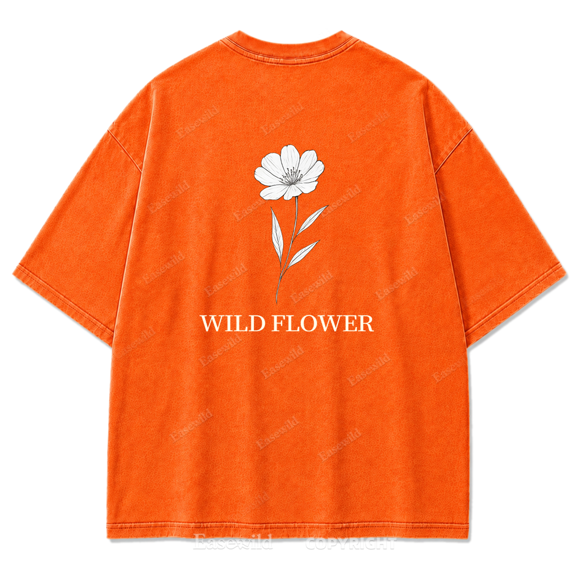 Wild Flower Line Art Washed Print Tee