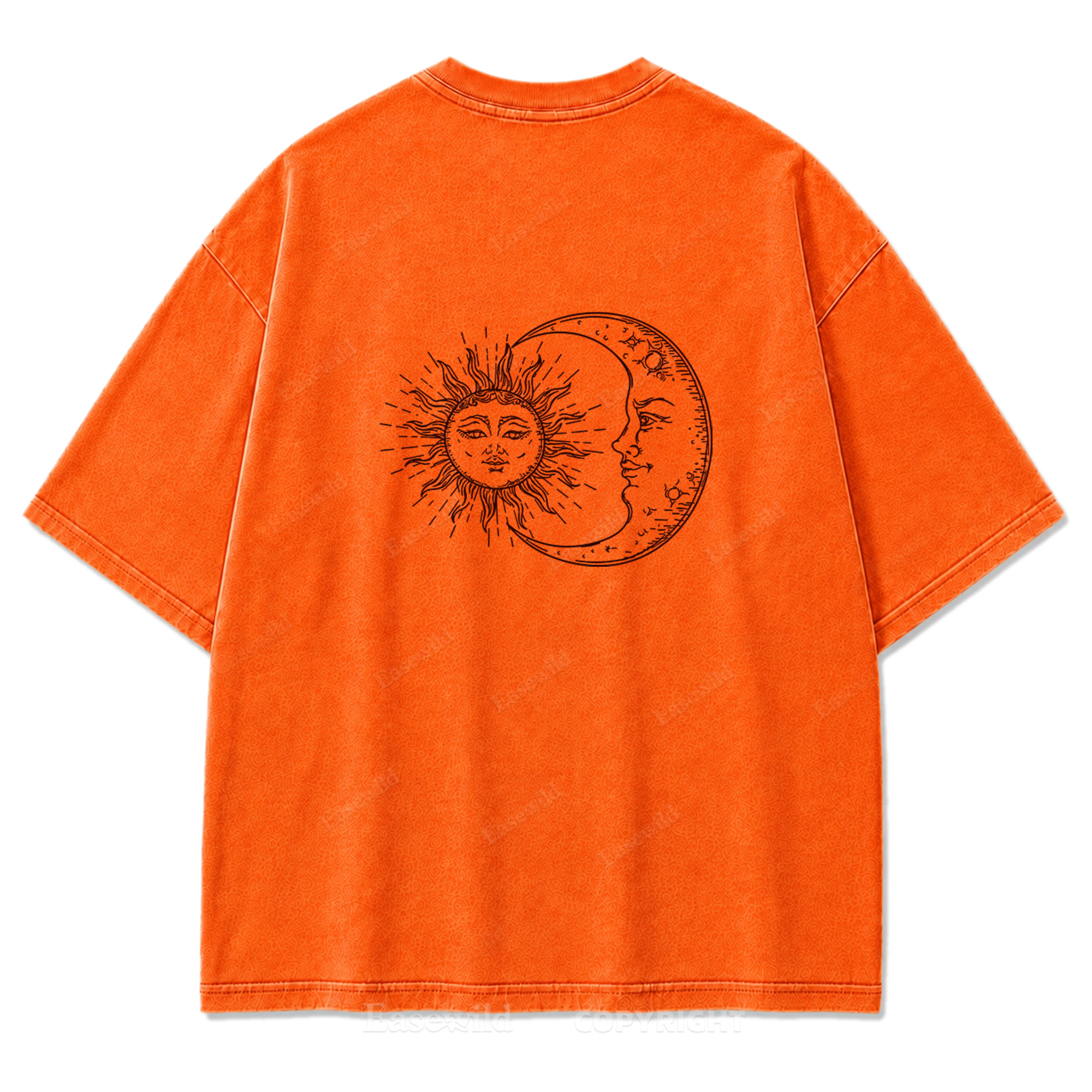 Sun and Moon Eclipse Celestial Washed Print Tee