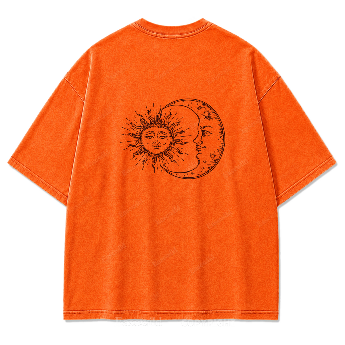 Sun and Moon Eclipse Celestial Washed Print Tee