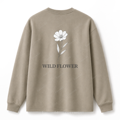 Wild Flower Minimal Graphic Long Sleeve Tee
