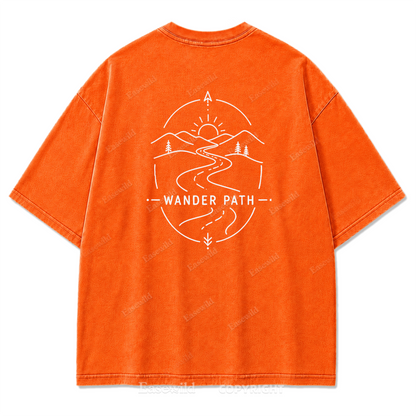 Wander Path Minimal Washed Print Tee