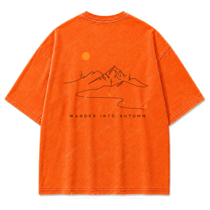 Wander Into Autumn Washed Print Tee