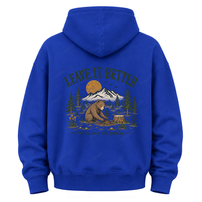 Leave It Better – Vintage Bear & Mountain Graphic Hoodie