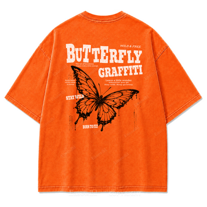 Butterfly Street Art Graphic Tee