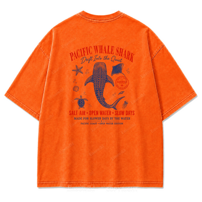 Pacific Whale Shark Washed Print Tee