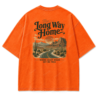 The Long Way Home Washed Print Tee