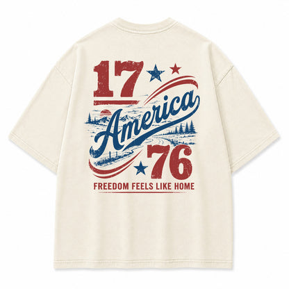 1776 Americana Mountain Landscape Graphic T-Shirt