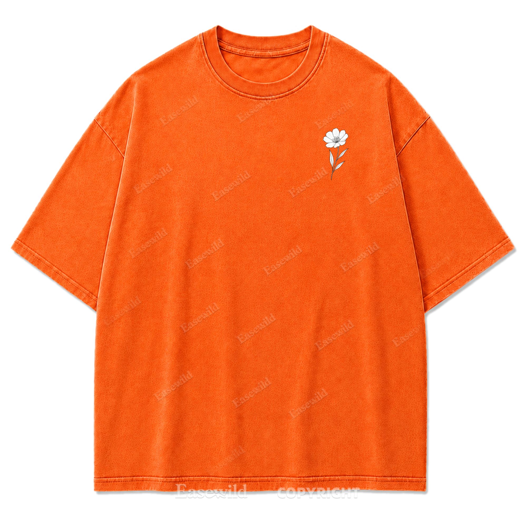Wild Flower Line Art Washed Print Tee