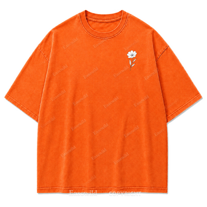 Wild Flower Line Art Washed Print Tee