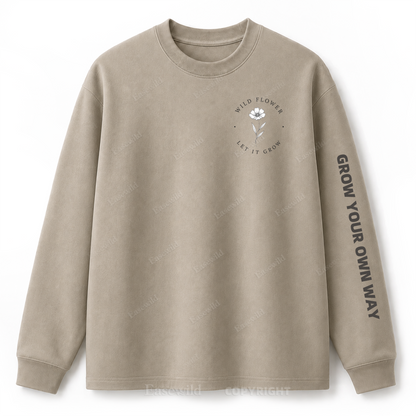 Wild Flower Minimal Graphic Long Sleeve Tee