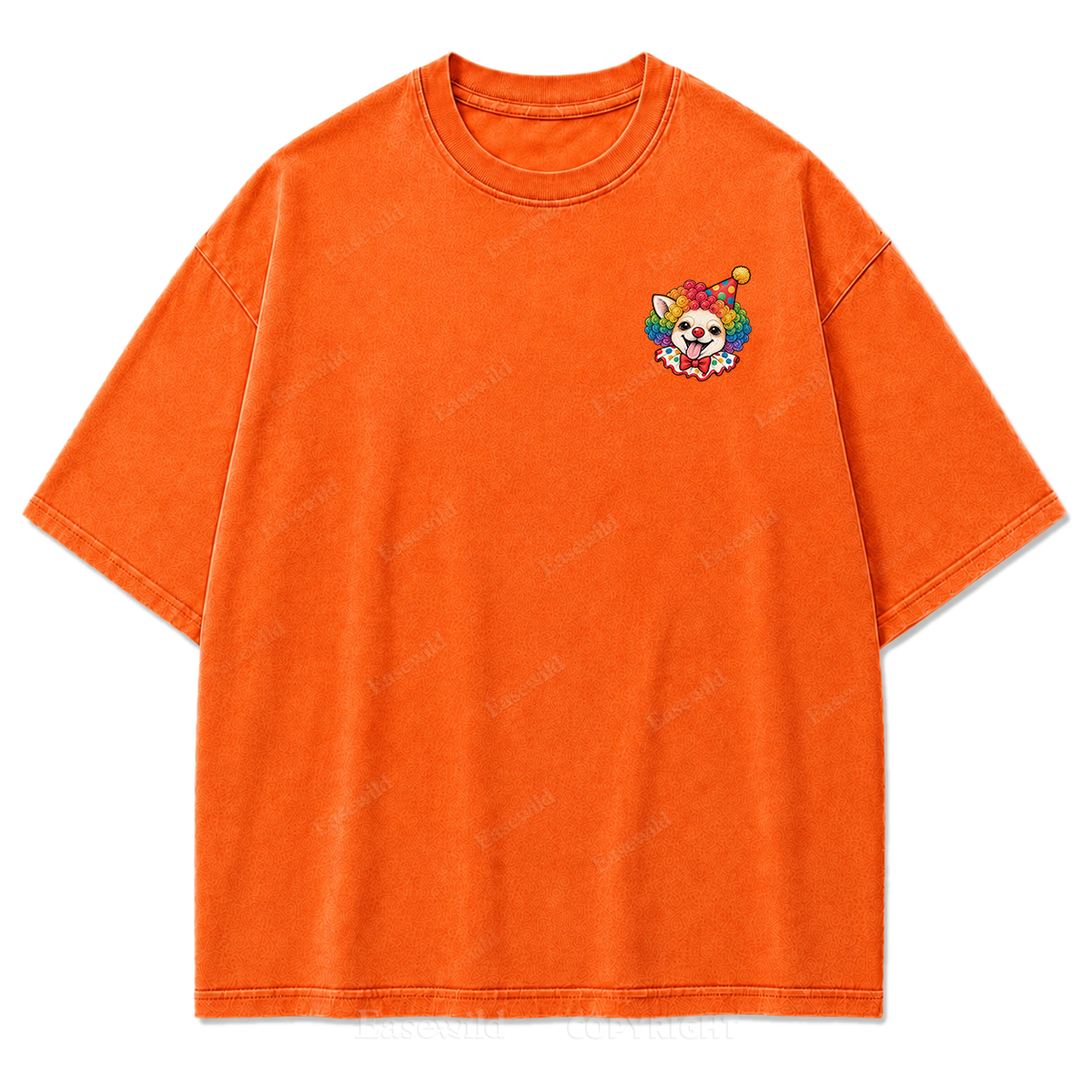 Spooky But Make It Cute Chihuahua Clown Washed Graphic T-Shirt