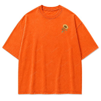 T-Shirt mit gewaschenem „Grow Toward the Light“-Print