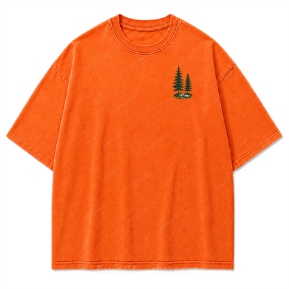 T-Shirt „Out Where I Breathe“ mit gewaschenem Print