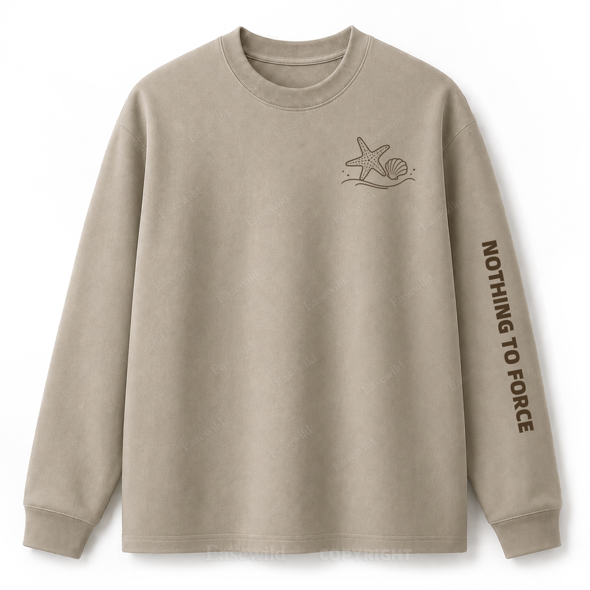 Ocean Breeze Wave Washed Graphic Long Sleeve Tee
