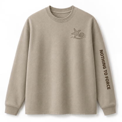 Ocean Breeze Wave Washed Graphic Long Sleeve Tee