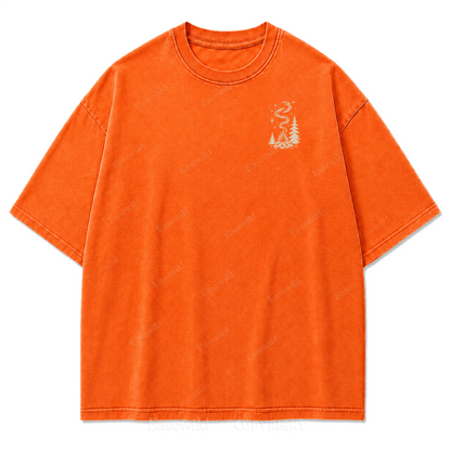 T-Shirt mit gewaschenem Aufdruck „Slow Day Open Skies“