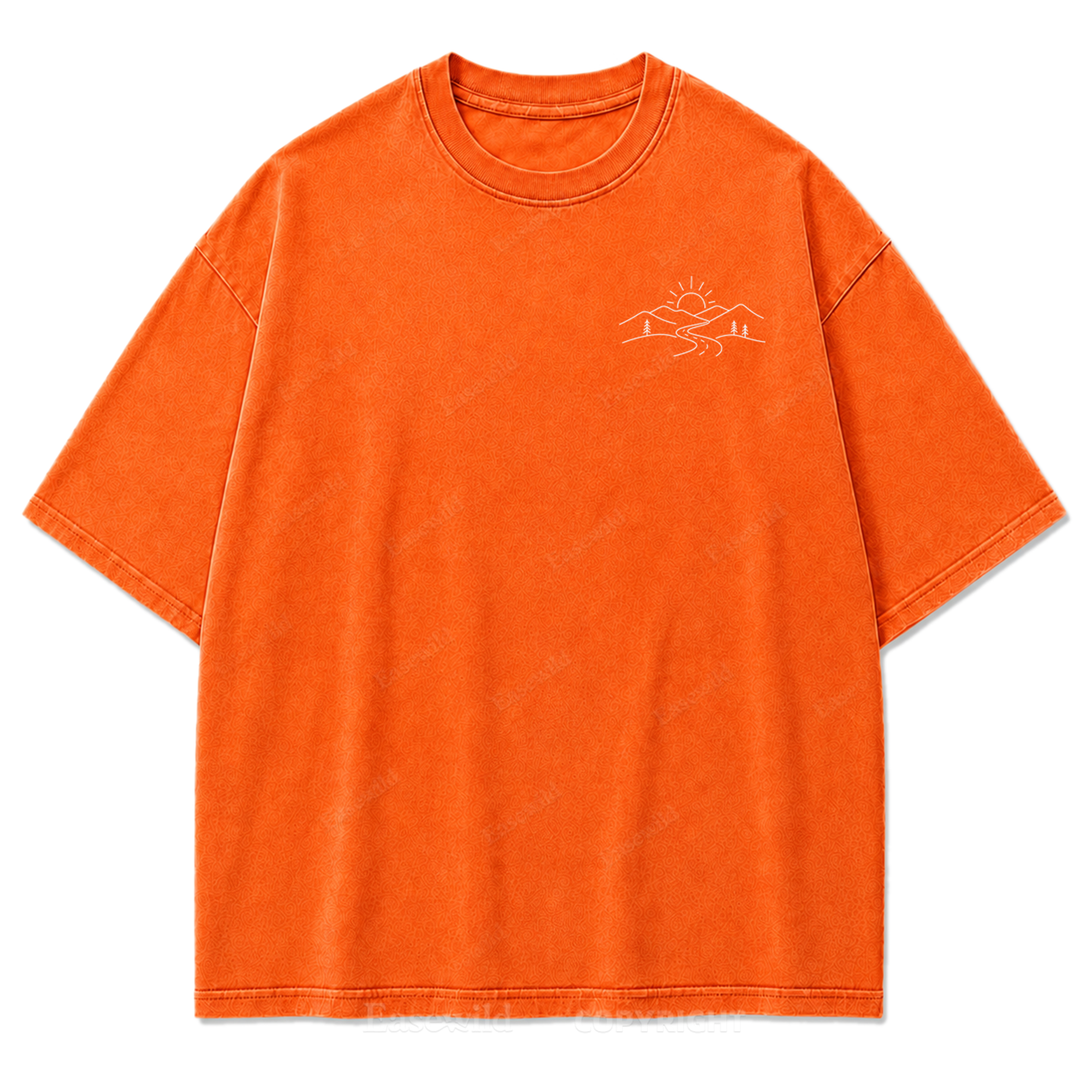 Wander Path Minimal Washed Print Tee