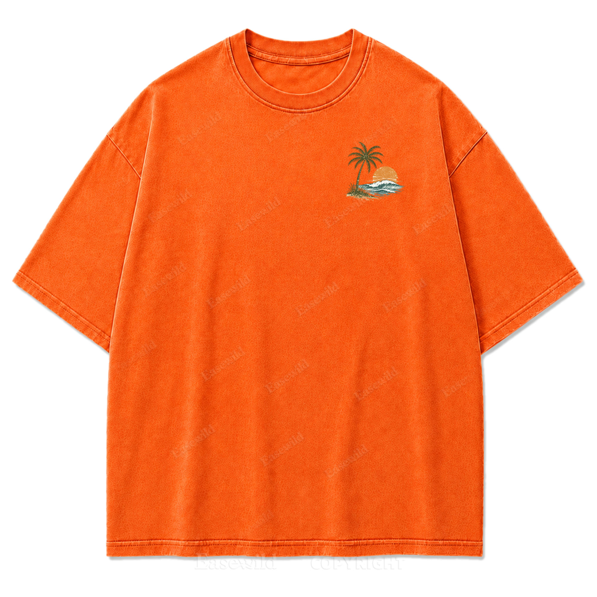 Salzige Luft und ruhige Tage Washed Print T-Shirt
