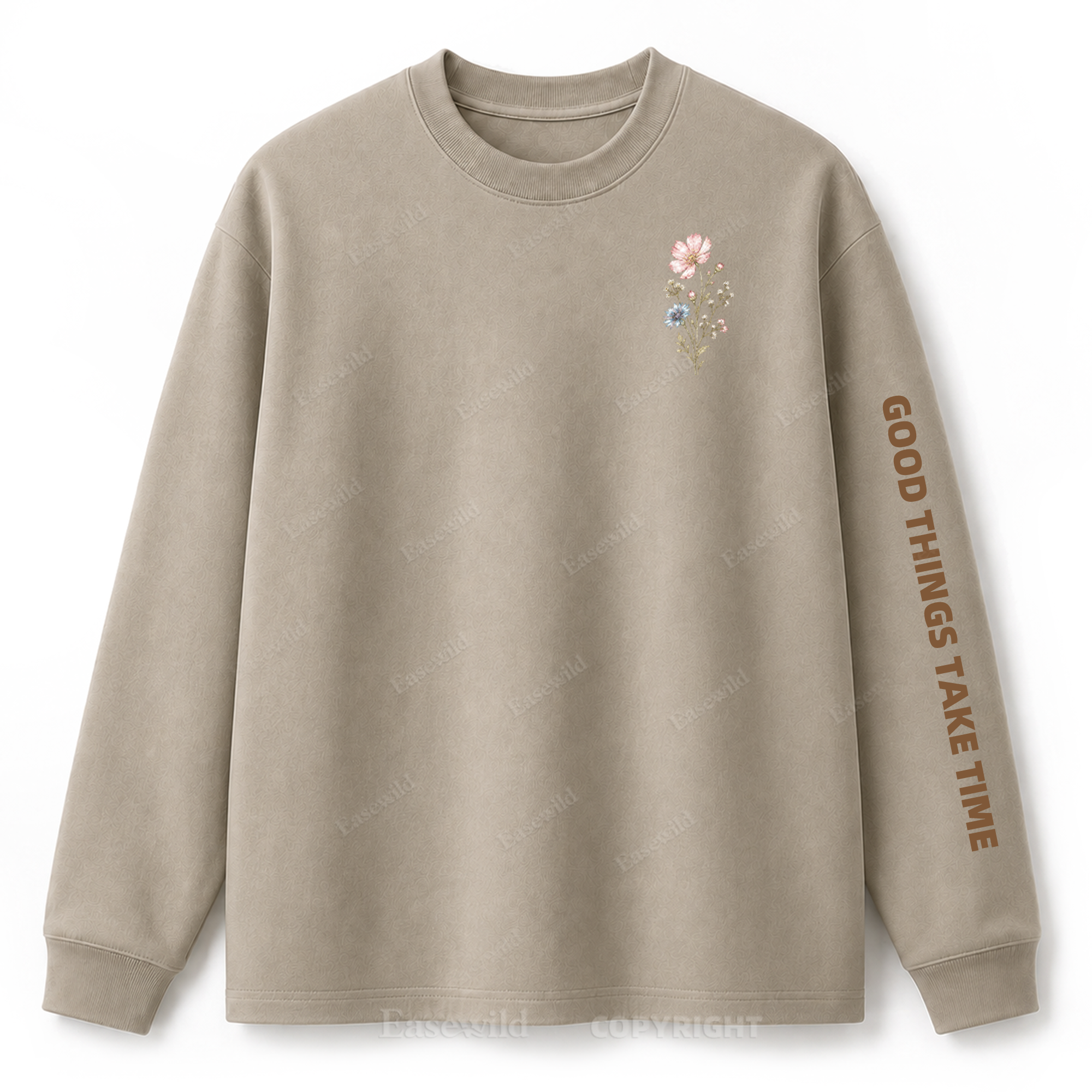 Langarmshirt mit „Keep Growing Wildflower Graphic“-Aufdruck