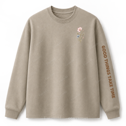 Langarmshirt mit „Keep Growing Wildflower Graphic“-Aufdruck