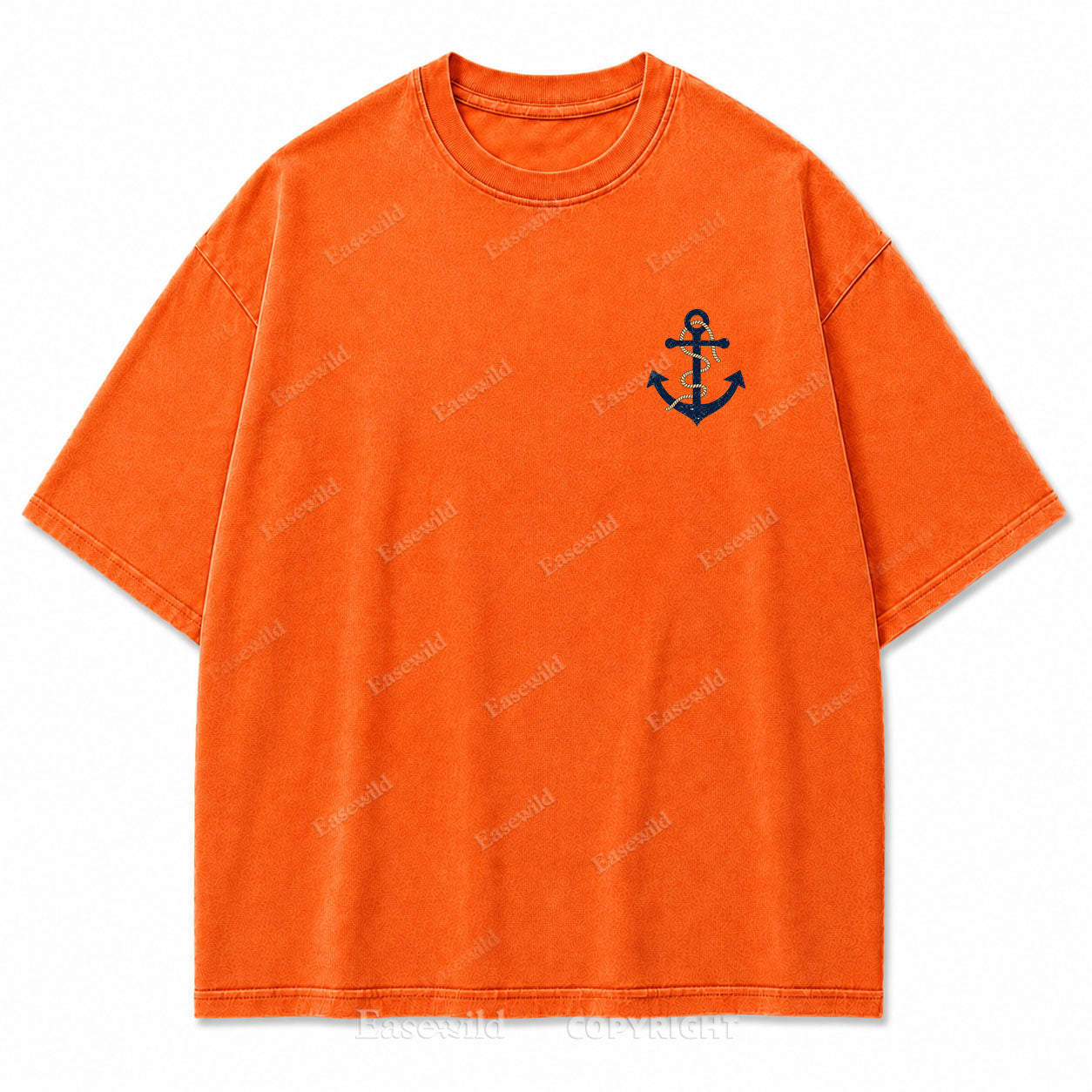 Hold Fast Stay True Nautical Anchor Washed Graphic Tee