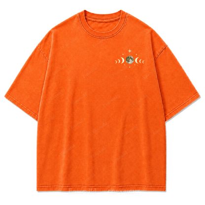 Tidal Cycle Moon Phase Washed Print T-Shirt